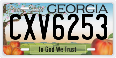 GA license plate CXV6253