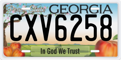 GA license plate CXV6258