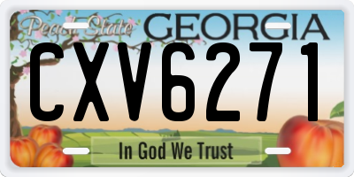 GA license plate CXV6271