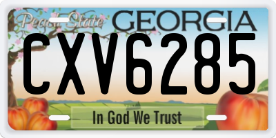 GA license plate CXV6285