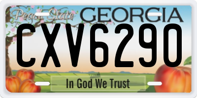 GA license plate CXV6290