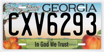 GA license plate CXV6293