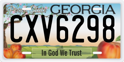 GA license plate CXV6298