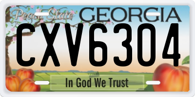 GA license plate CXV6304
