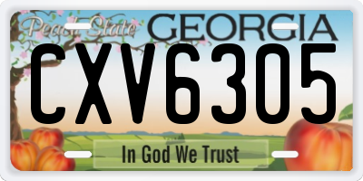 GA license plate CXV6305