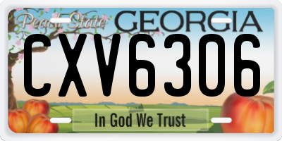 GA license plate CXV6306