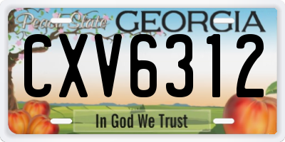 GA license plate CXV6312