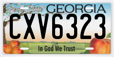 GA license plate CXV6323