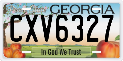 GA license plate CXV6327