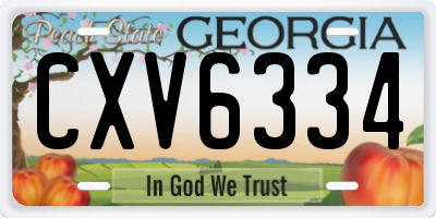 GA license plate CXV6334