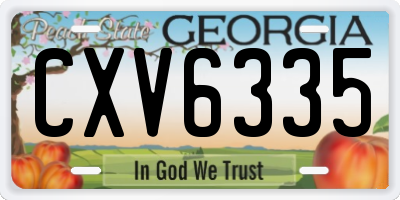 GA license plate CXV6335