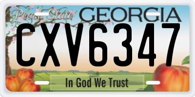 GA license plate CXV6347