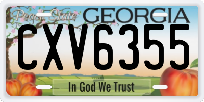 GA license plate CXV6355
