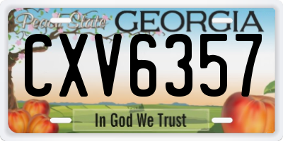 GA license plate CXV6357