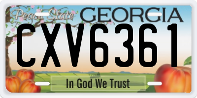 GA license plate CXV6361