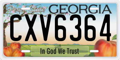 GA license plate CXV6364
