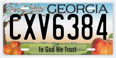 GA license plate CXV6384