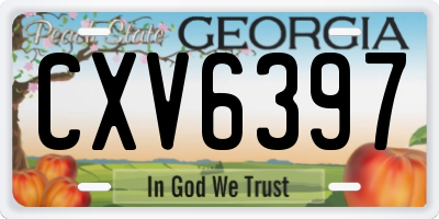 GA license plate CXV6397