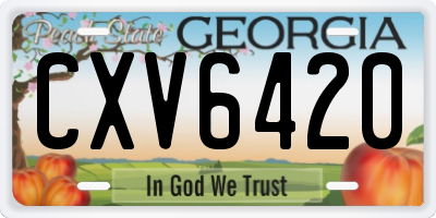 GA license plate CXV6420
