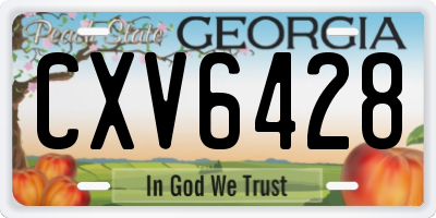 GA license plate CXV6428