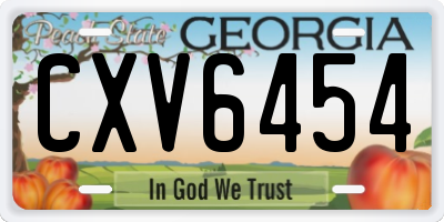 GA license plate CXV6454