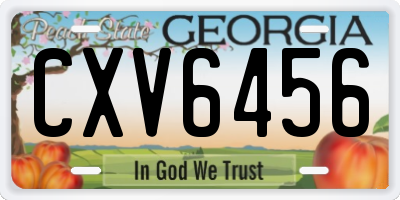 GA license plate CXV6456