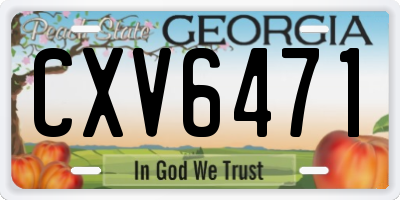GA license plate CXV6471