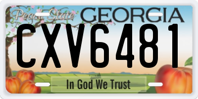GA license plate CXV6481