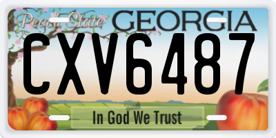 GA license plate CXV6487