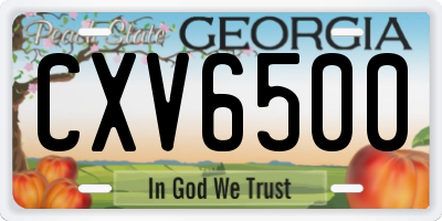 GA license plate CXV6500