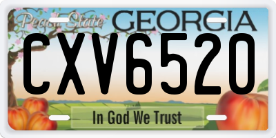 GA license plate CXV6520