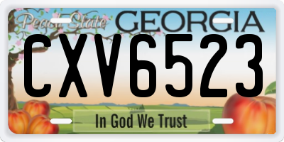 GA license plate CXV6523