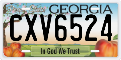 GA license plate CXV6524