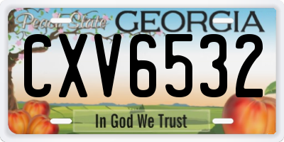 GA license plate CXV6532