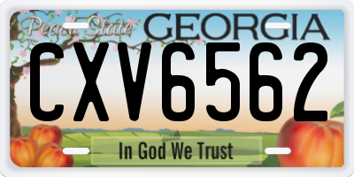 GA license plate CXV6562