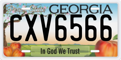 GA license plate CXV6566