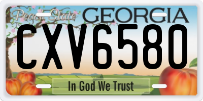GA license plate CXV6580