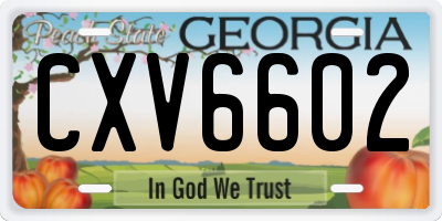GA license plate CXV6602