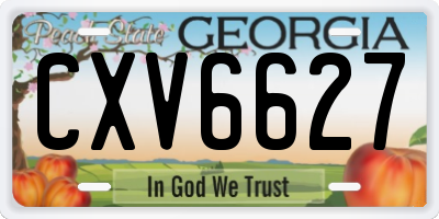 GA license plate CXV6627