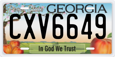GA license plate CXV6649