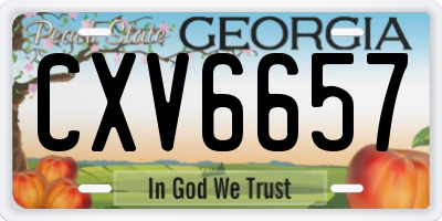 GA license plate CXV6657