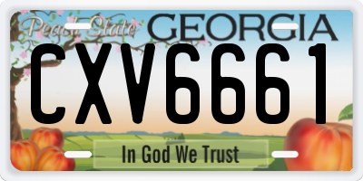 GA license plate CXV6661