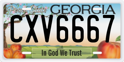 GA license plate CXV6667