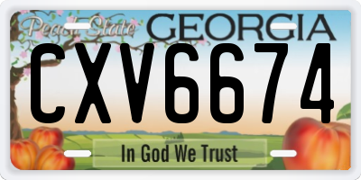 GA license plate CXV6674
