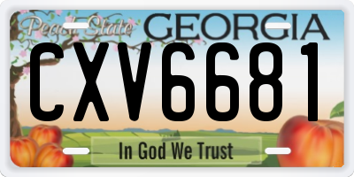 GA license plate CXV6681