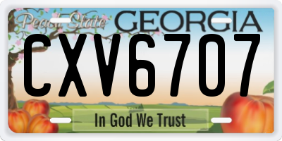 GA license plate CXV6707