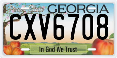 GA license plate CXV6708