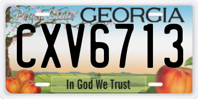 GA license plate CXV6713