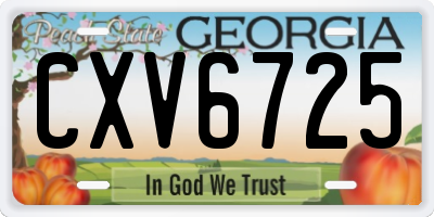 GA license plate CXV6725