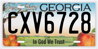 GA license plate CXV6728